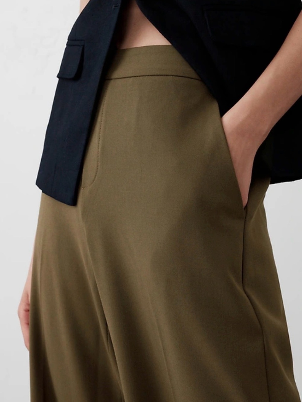 Banana Republic Olive Green Wide-Leg Chinos
